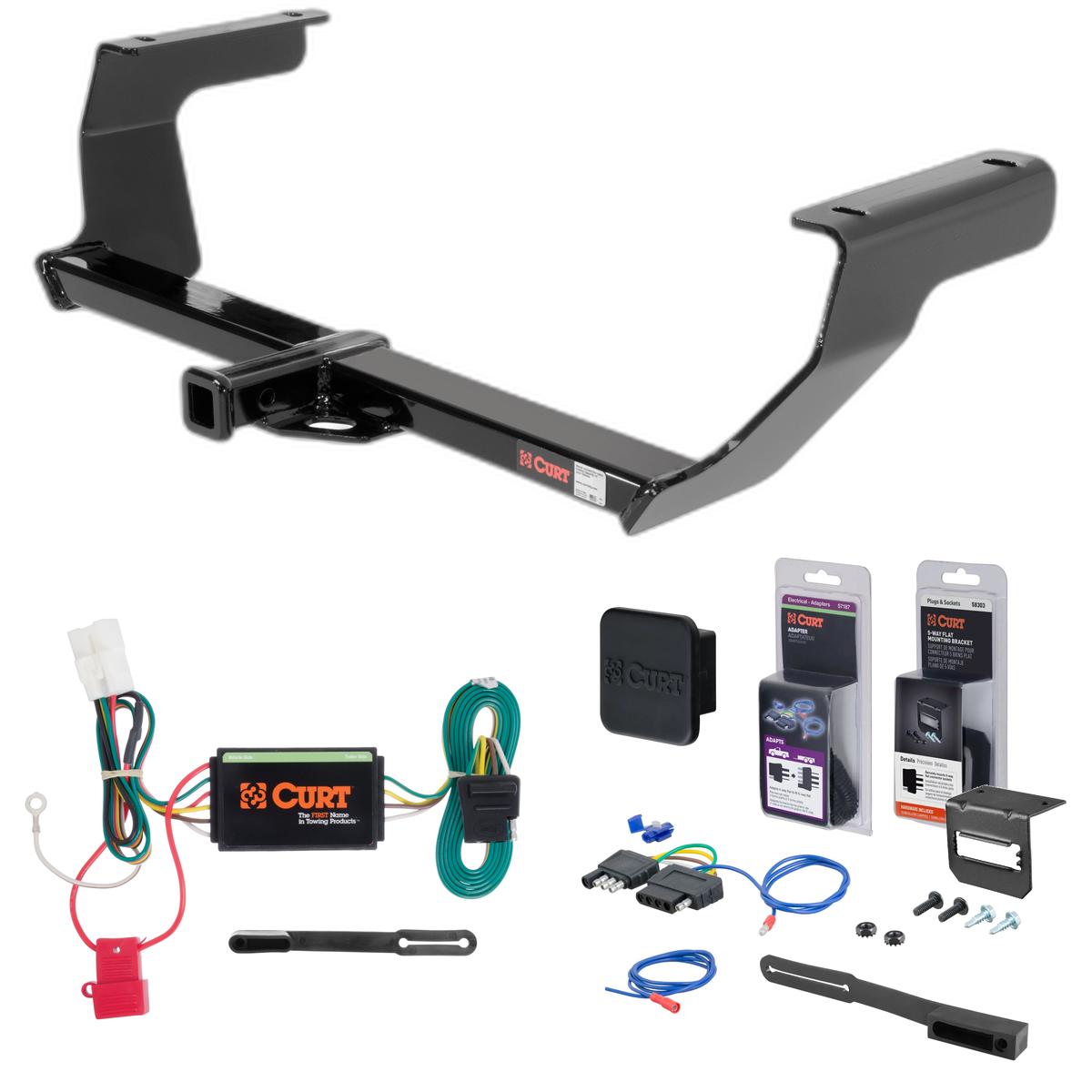 13 - 15 Subaru XV Crosstrek Curt 1-1/4" Class 1 Trailer Tow Hitch + 5-Flat Wiring Kit Tow Boat/Utility Trailer with Surge Brakes 11286 thumbnail 0