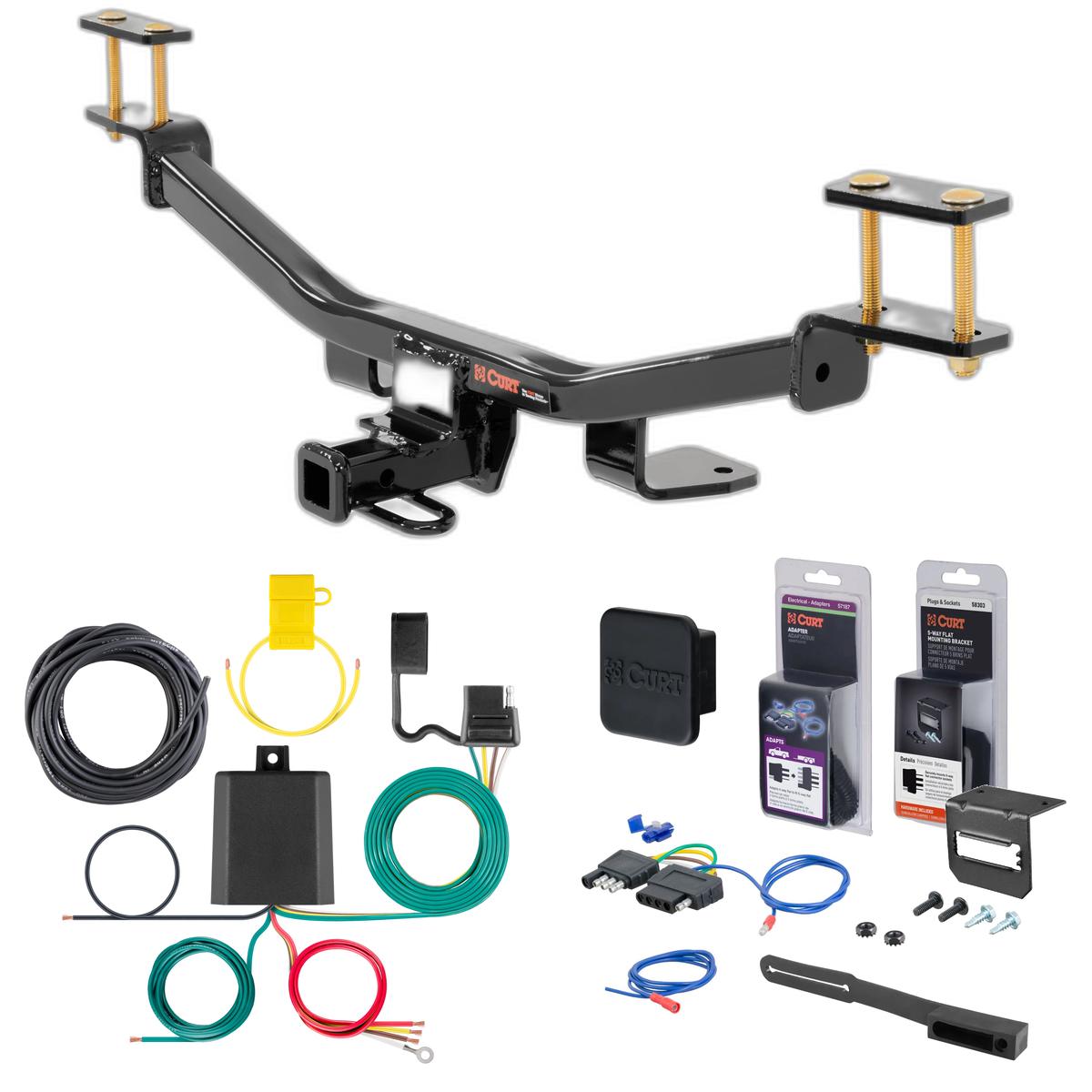 09 - 16 Audi A4 Sedan Curt 1-1/4" Class 1 Trailer Tow Hitch + 5-Flat Wiring Kit Tow Boat/Utility Trailer with Surge Brakes 11186 thumbnail 0