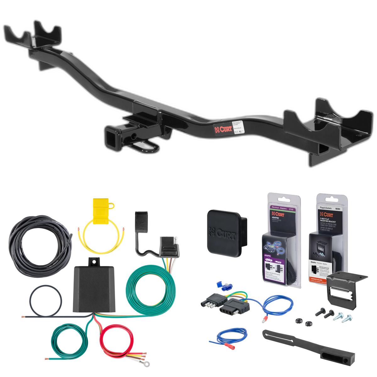 07 - 09 Mercedes-Benz E550 Sedan, excluding Sport Curt 1-1/4" Class 1 Trailer Tow Hitch + 5-Flat Wiring Kit Tow Boat/Utility Trailer with Surge Brakes 11701 thumbnail 0