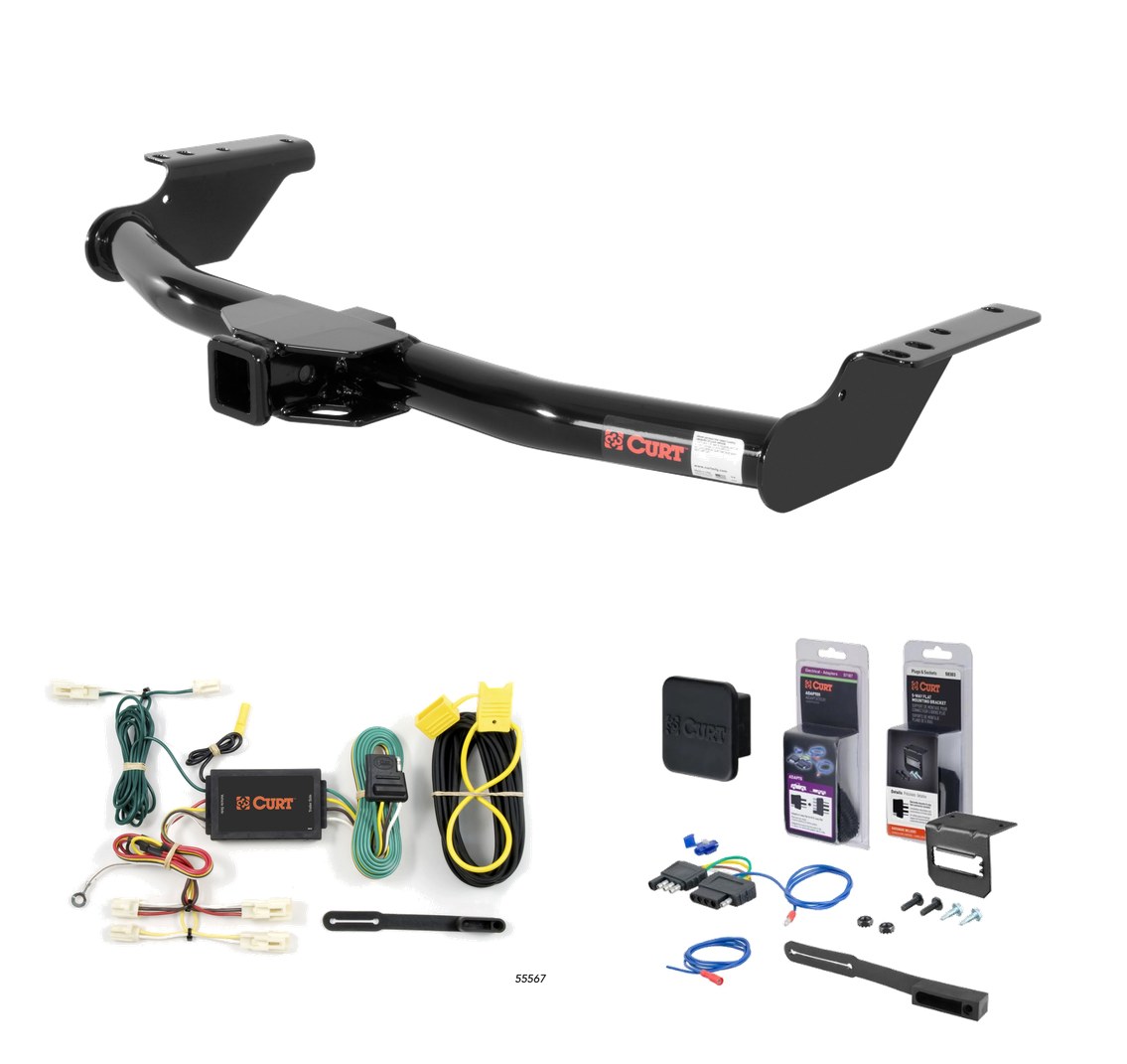 2007 - 2014 Toyota FJ Cruiser Curt 2" Class 3 Trailer Tow Hitch + 5-Flat Wiring Kit Tow Boat/Utility Trailer with Surge Brakes 13367 thumbnail 0