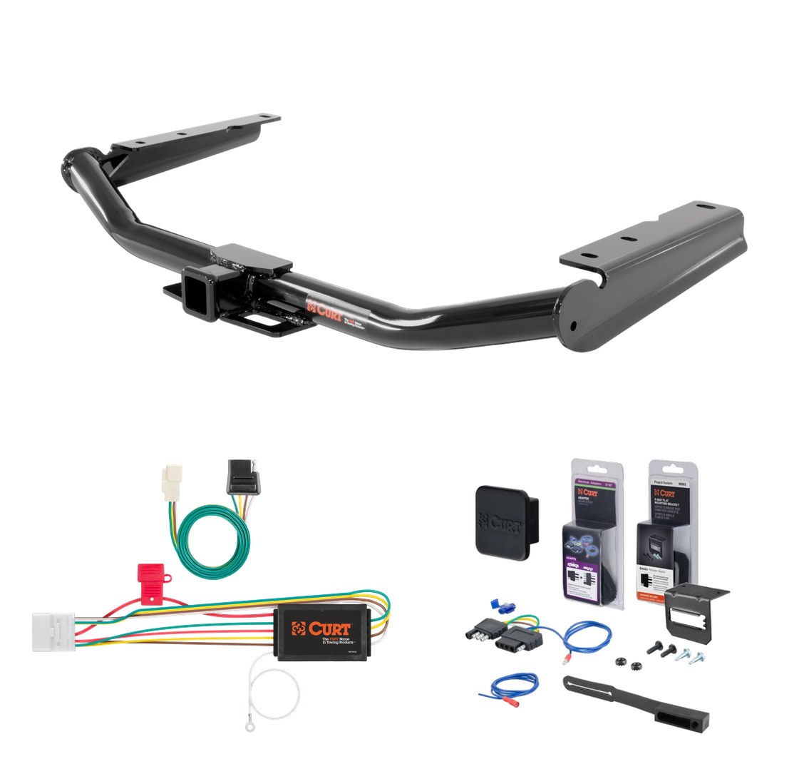 2014 - 2019 Toyota Highlander Curt 2" Class 3 Trailer Tow Hitch + 5-Flat Wiring Kit Tow Boat/Utility Trailer with Surge Brakes 13200 thumbnail 0