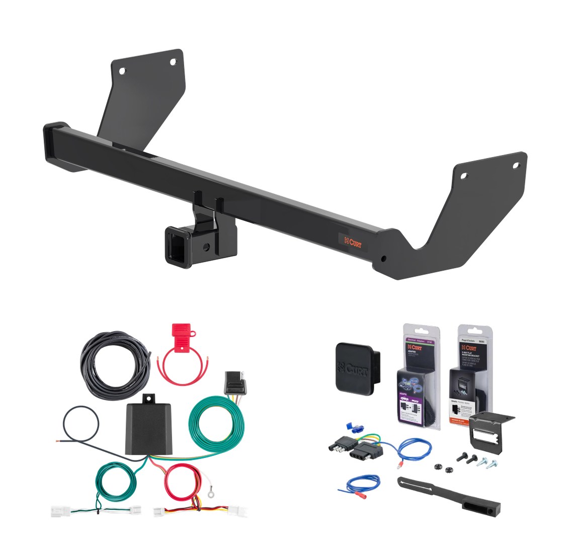 2023 - 2025 Toyota bZ4X Curt 2" Class 3 Trailer Tow Hitch + 5-Flat Wiring Kit Tow Boat/Utility Trailer with Surge Brakes 13544 thumbnail 0