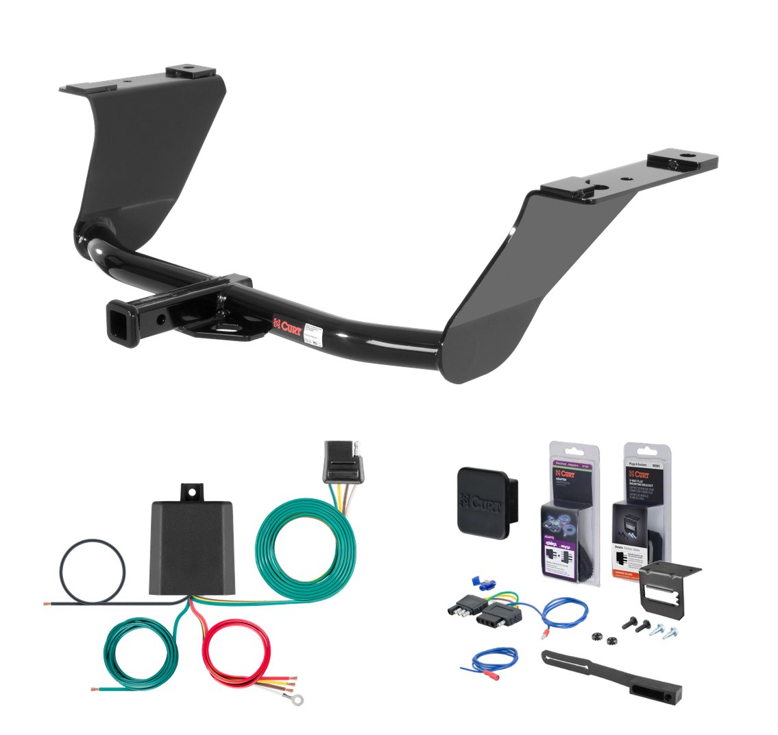 2009 - 2012 Audi A4 Quattro Wagon Curt 1-1/4" Class 1 Trailer Tow Hitch + 5-Flat Wiring Kit Tow Boat/Utility Trailer with Surge Brakes 11195 thumbnail 0