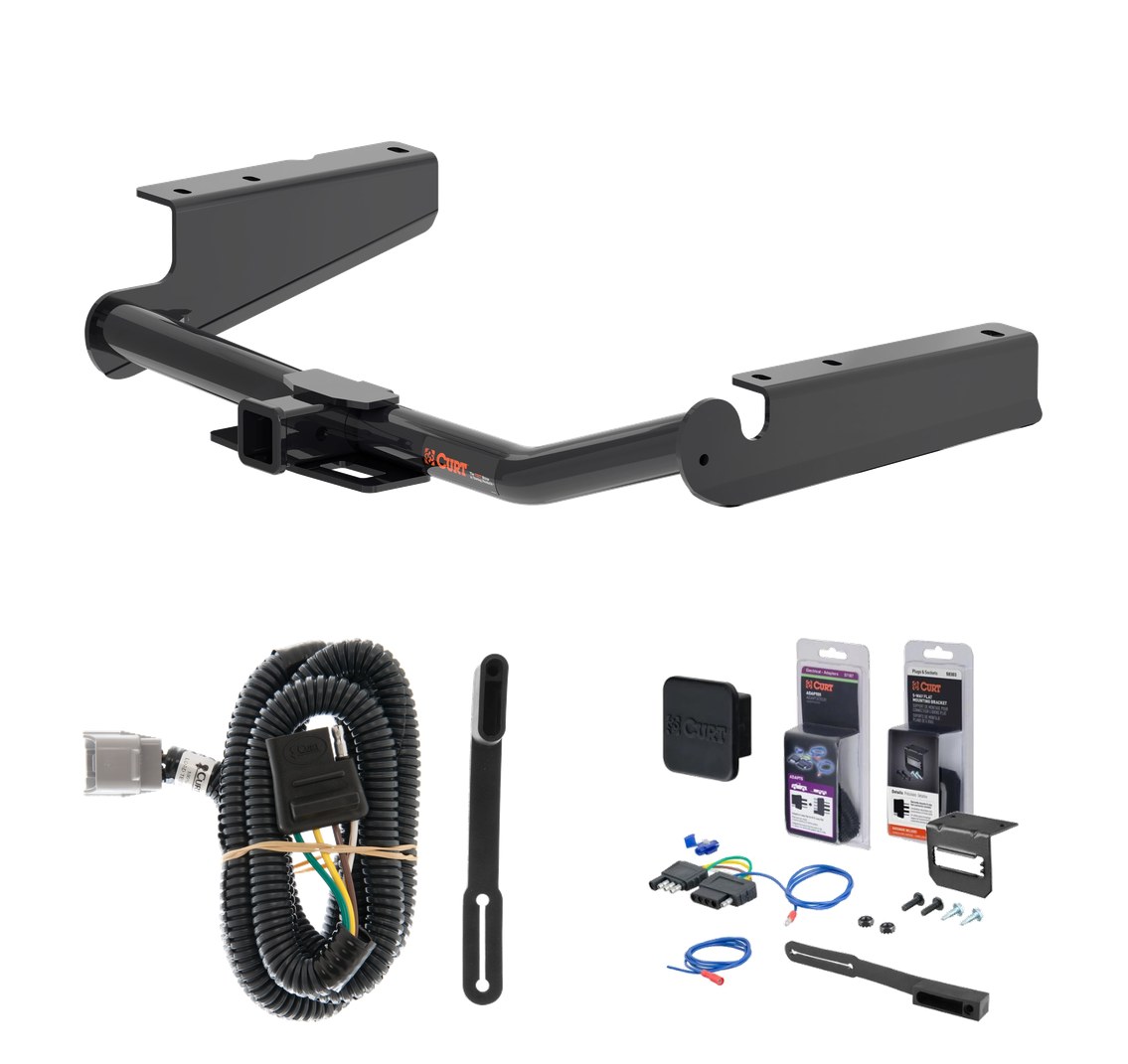 2020 - 2026 Toyota Highlander Excluding XSE Curt 2" Class 3 Trailer Tow Hitch + 5-Flat Wiring Kit Tow Boat/Utility Trailer with Surge Brakes 13460 thumbnail 0