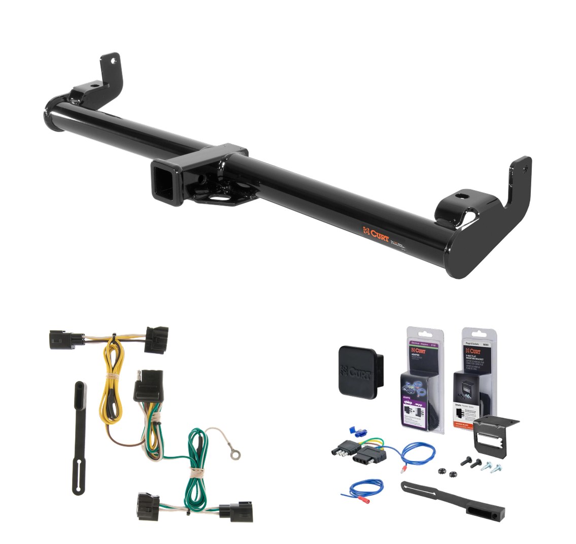 1998 - 2006 Jeep Wrangler TJ Curt 2" Class 3 Trailer Tow Hitch + 5-Flat Wiring Kit Tow Boat/Utility Trailer with Surge Brakes 13430 thumbnail 0