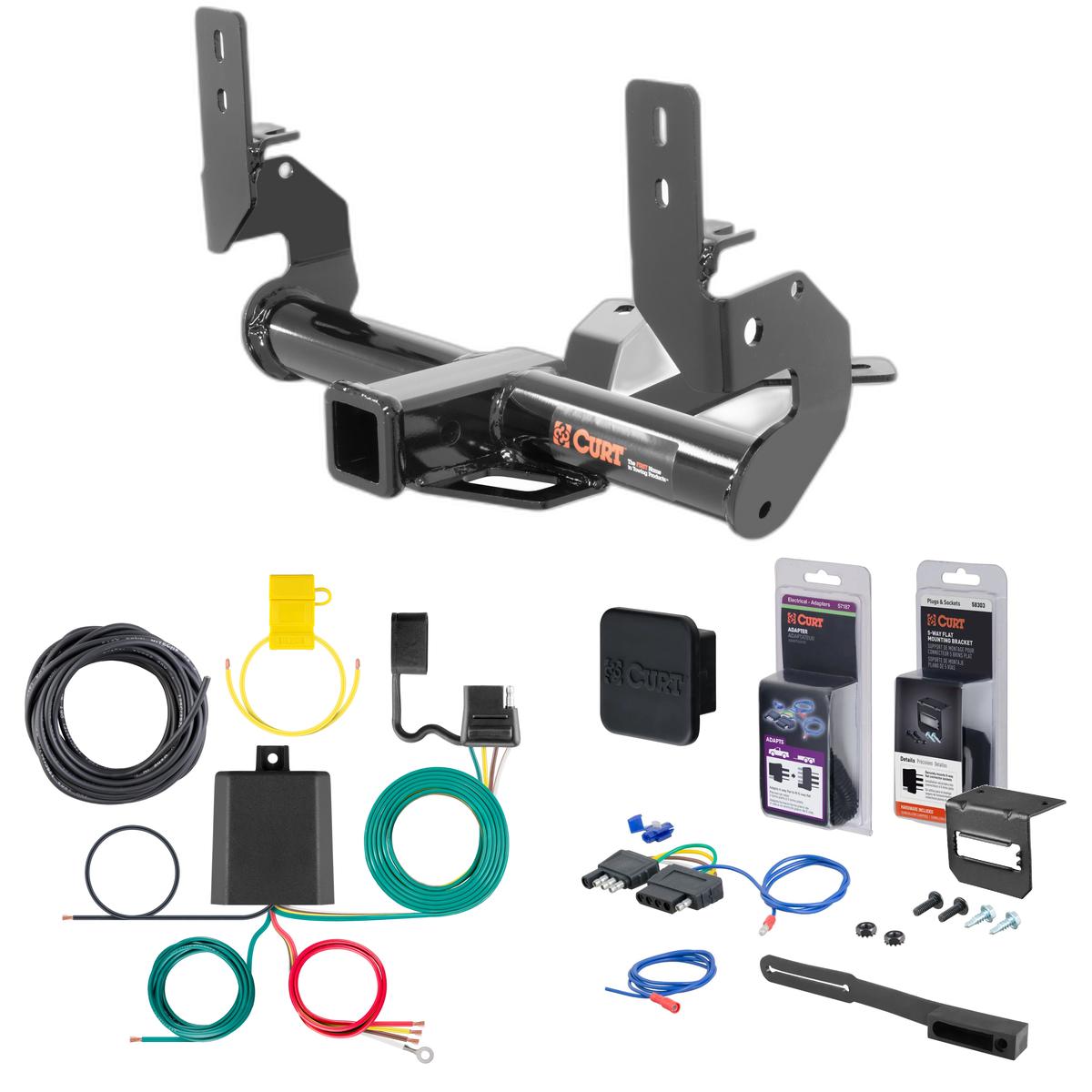 09 - 12 Audi Q5 Excluding hybrid Curt 2" Class 3 Trailer Tow Hitch + 5-Flat Wiring Kit Tow Boat/Utility Trailer with Surge Brakes 13136 thumbnail 0