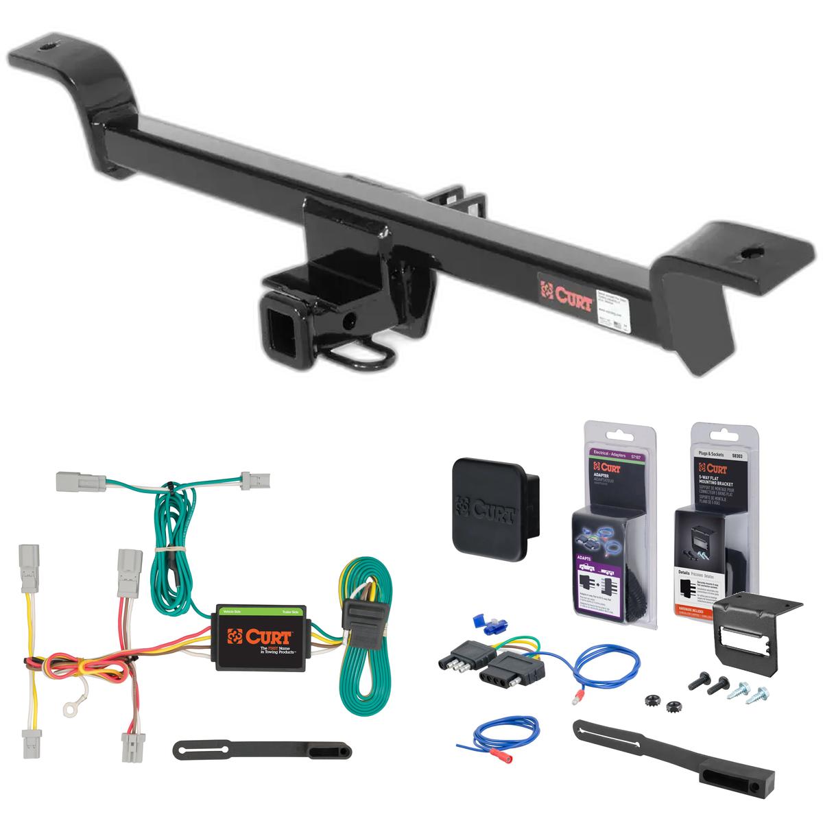 04 - 08 Acura TL Curt 1-1/4" Class 1 Trailer Tow Hitch + 5-Flat Wiring Kit Tow Boat/Utility Trailer with Surge Brakes 11321 thumbnail 0