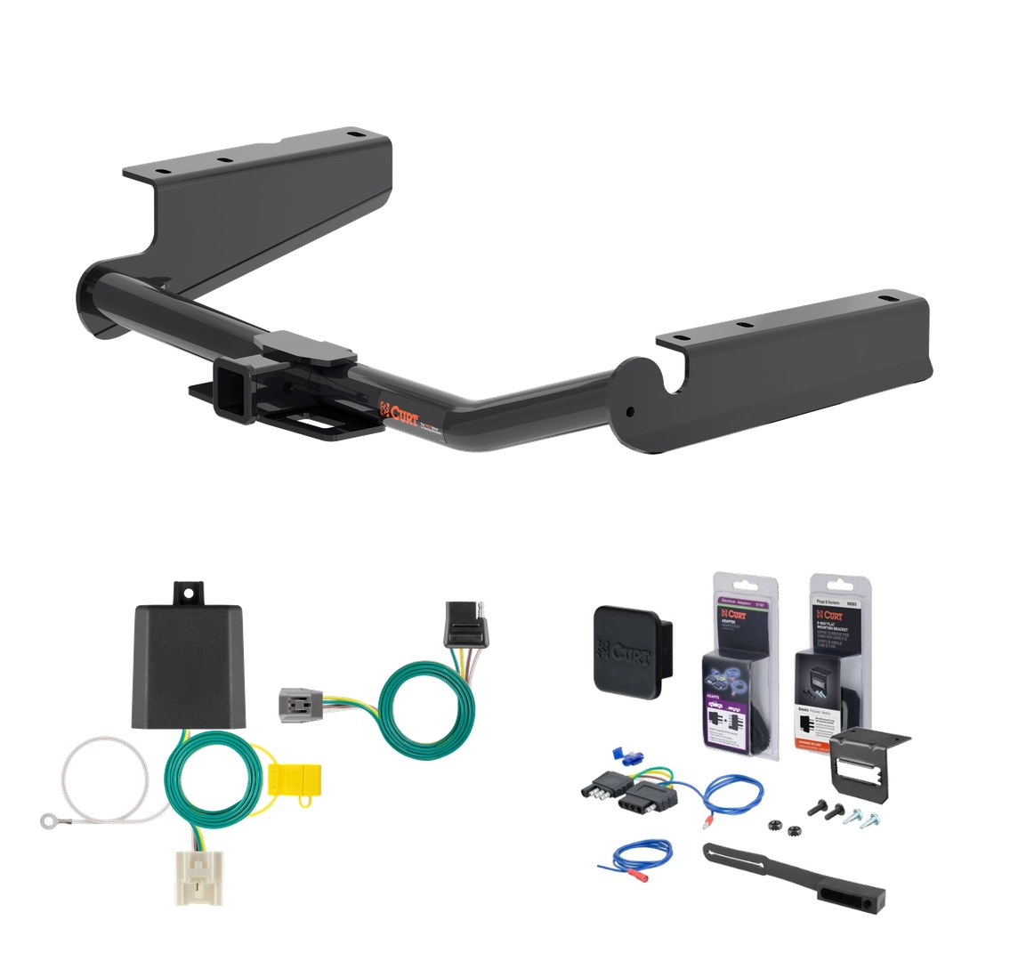 2020 - 2026 Toyota Highlander Excluding XSE Curt 2" Class 3 Trailer Tow Hitch + 5-Flat Wiring Kit Tow Boat/Utility Trailer with Surge Brakes 13460-6 thumbnail 0