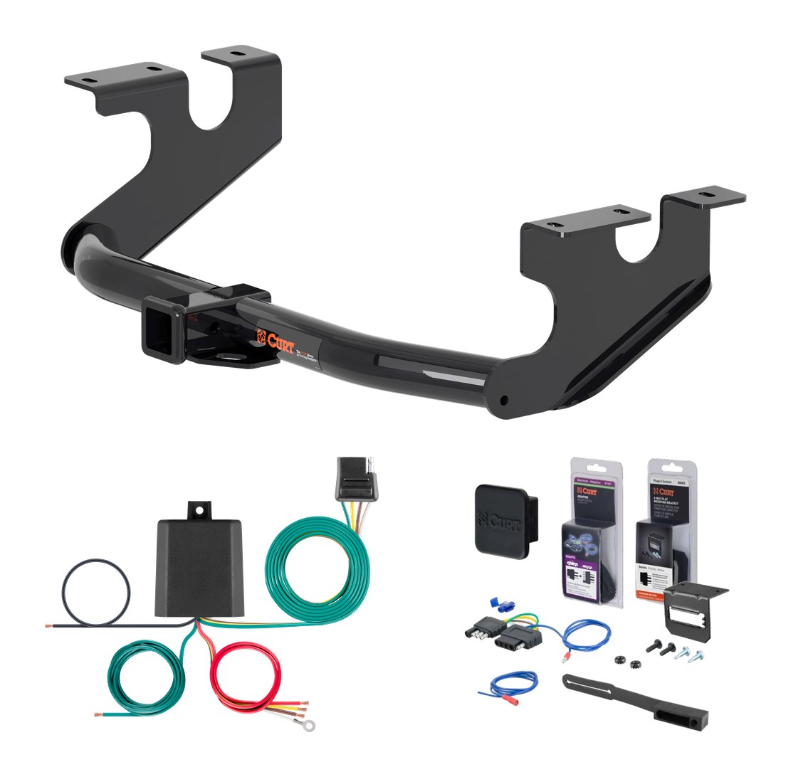 2018 - 2026 Alfa Romeo Stelvio Excluding Quadrifoglio Curt 2" Class 3 Trailer Tow Hitch + 5-Flat Wiring Kit Tow Boat/Utility Trailer with Surge Brakes 13391 thumbnail 0