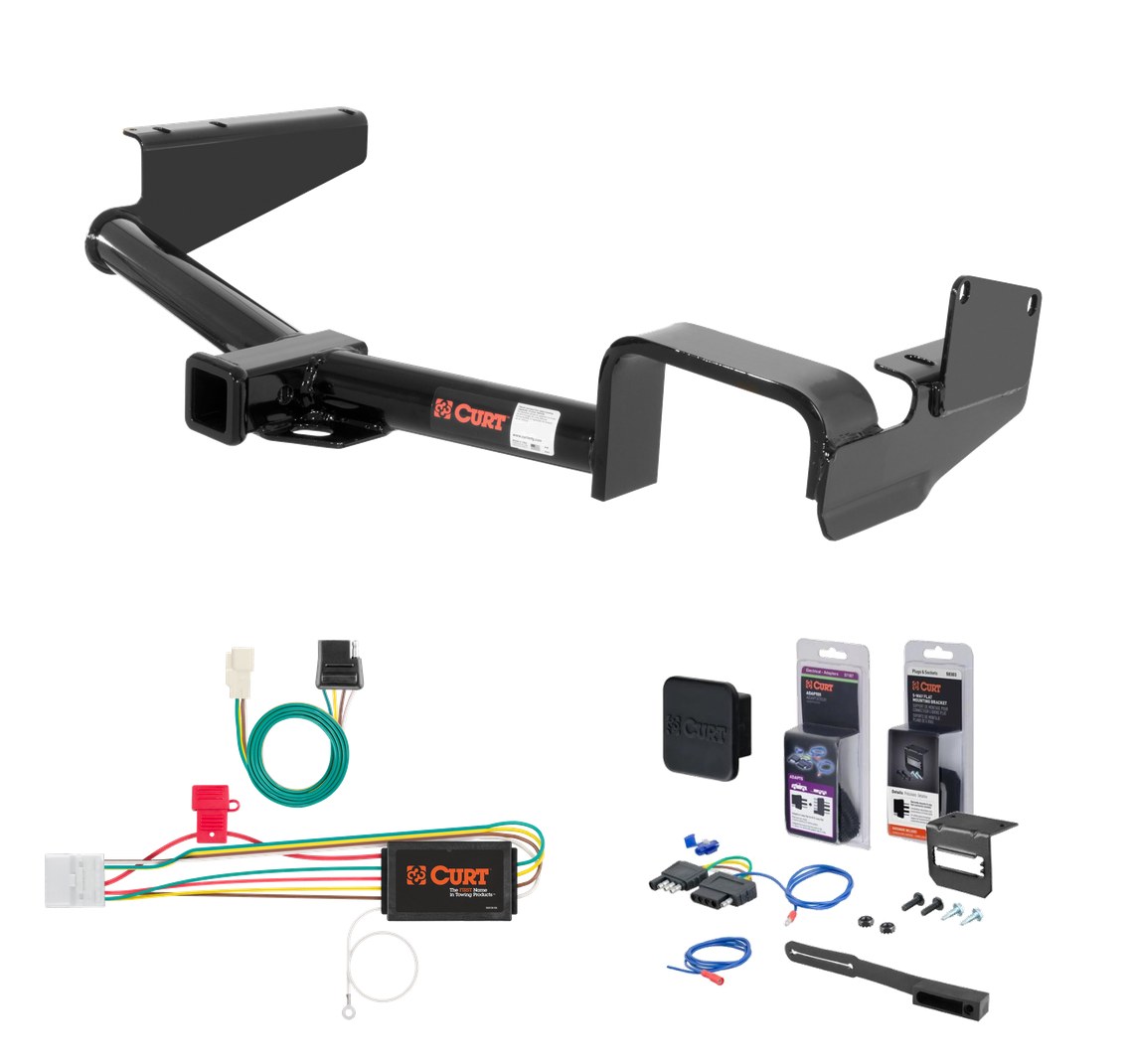 2008 - 2013 Toyota Highlander Curt 2" Class 3 Trailer Tow Hitch + 5-Flat Wiring Kit Tow Boat/Utility Trailer with Surge Brakes 13534 thumbnail 0