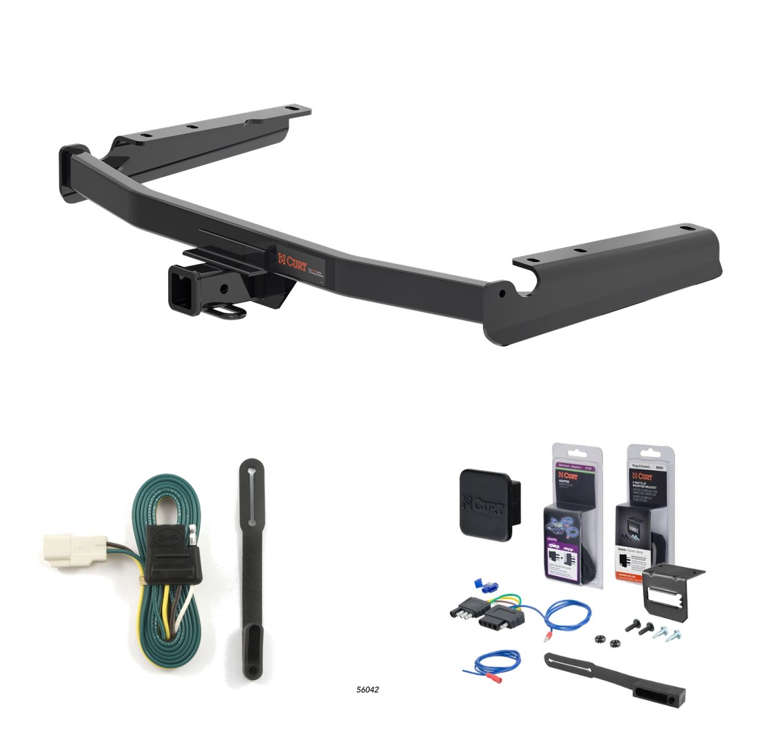 2014 - 2019 Toyota Highlander Curt 2" Class 3 Trailer Tow Hitch + 5-Flat Wiring Kit Tow Boat/Utility Trailer with Surge Brakes 13394-8 thumbnail 0