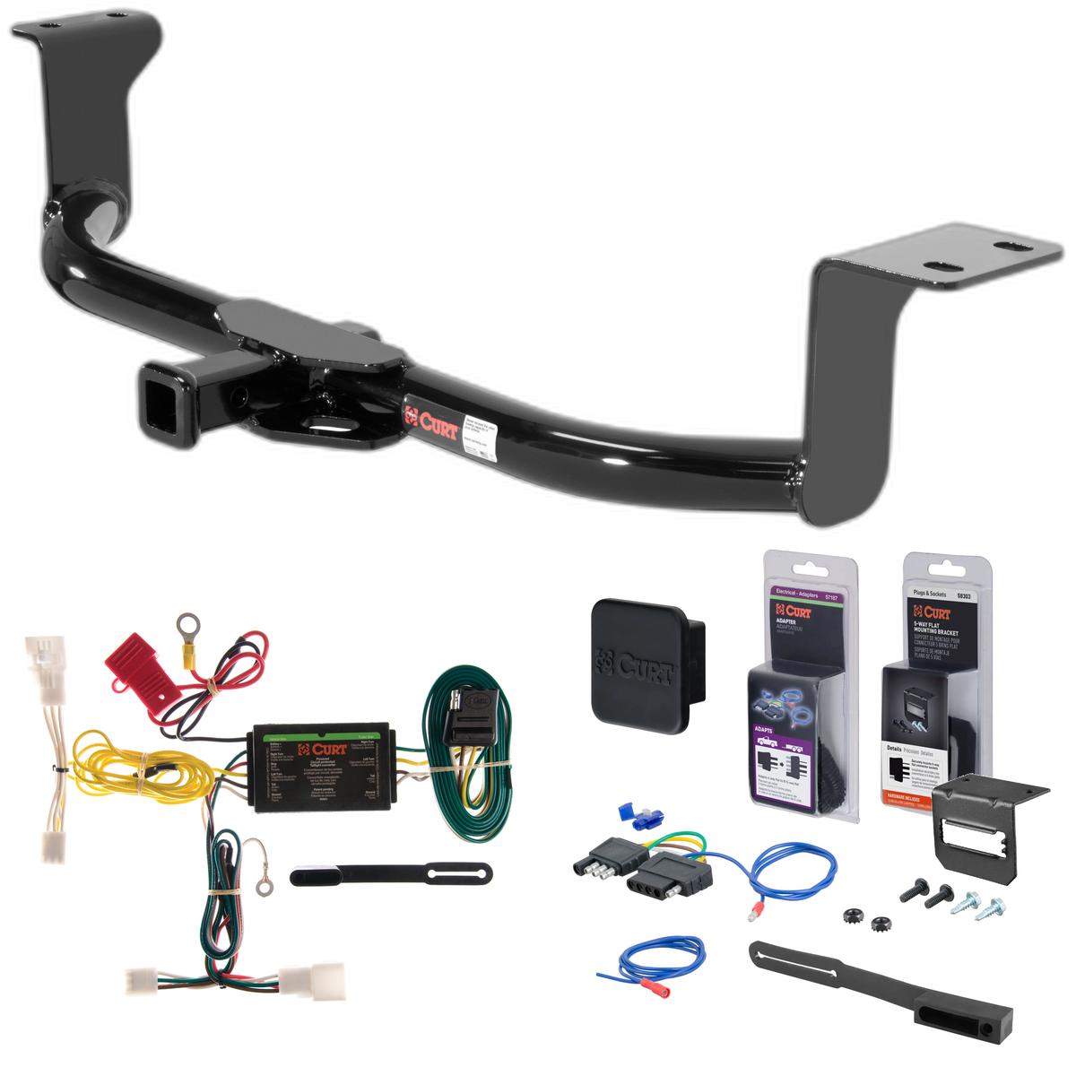 10 - 15 Toyota Prius Curt 1-1/4" Class 1 Trailer Tow Hitch + 5-Flat Wiring Kit Tow Boat/Utility Trailer with Surge Brakes 11276 thumbnail 0