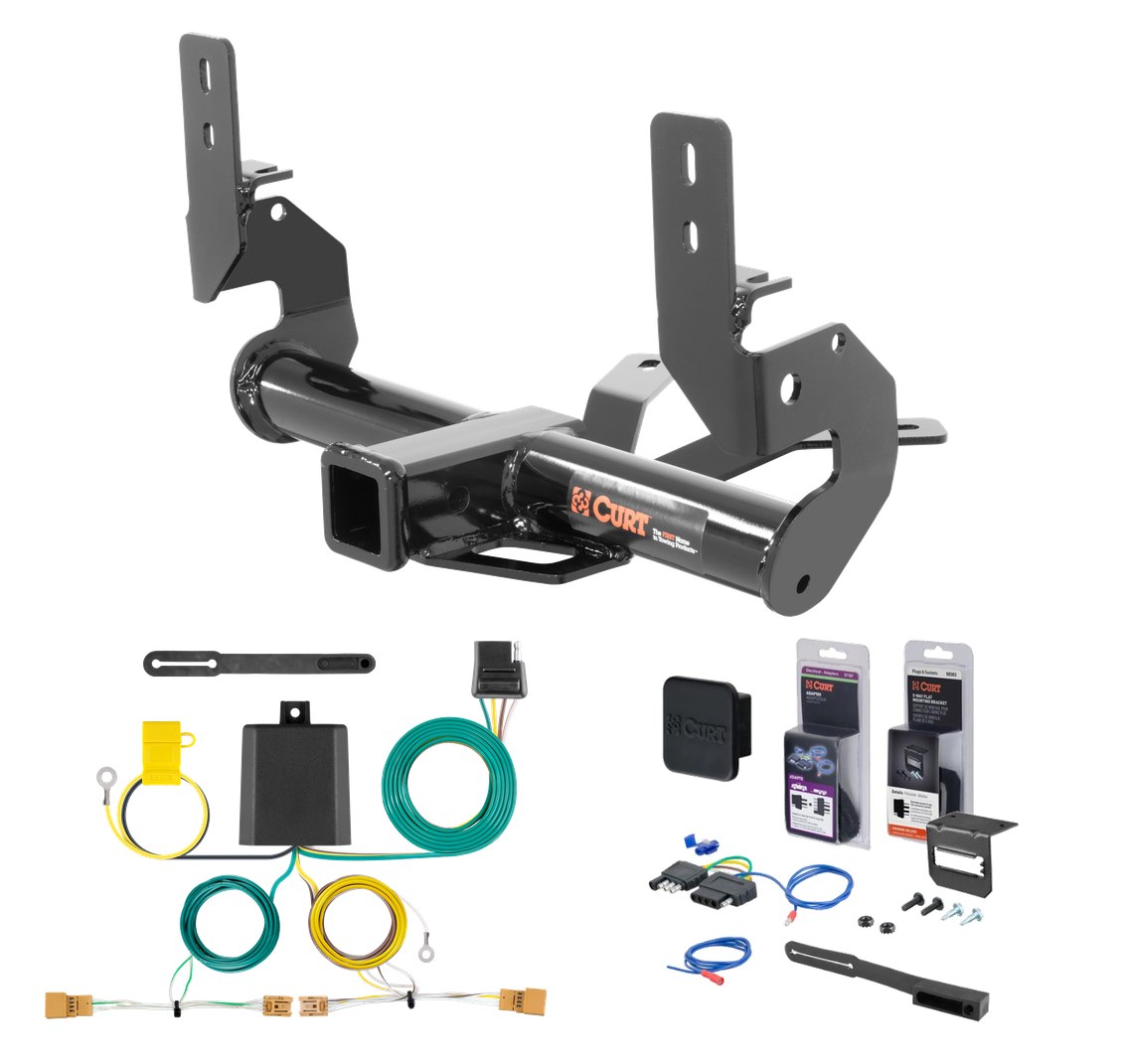 2013 - 2017 Audi Q5 Excluding hybrid Curt 2" Class 3 Trailer Tow Hitch + 5-Flat Wiring Kit Tow Boat/Utility Trailer with Surge Brakes 13136 thumbnail 0
