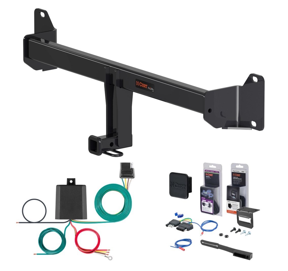 2017 - 2024 MINI Cooper Countryman Curt 1-1/4" Class 1 Trailer Tow Hitch + 5-Flat Wiring Kit Tow Boat/Utility Trailer with Surge Brakes 11522 thumbnail 0