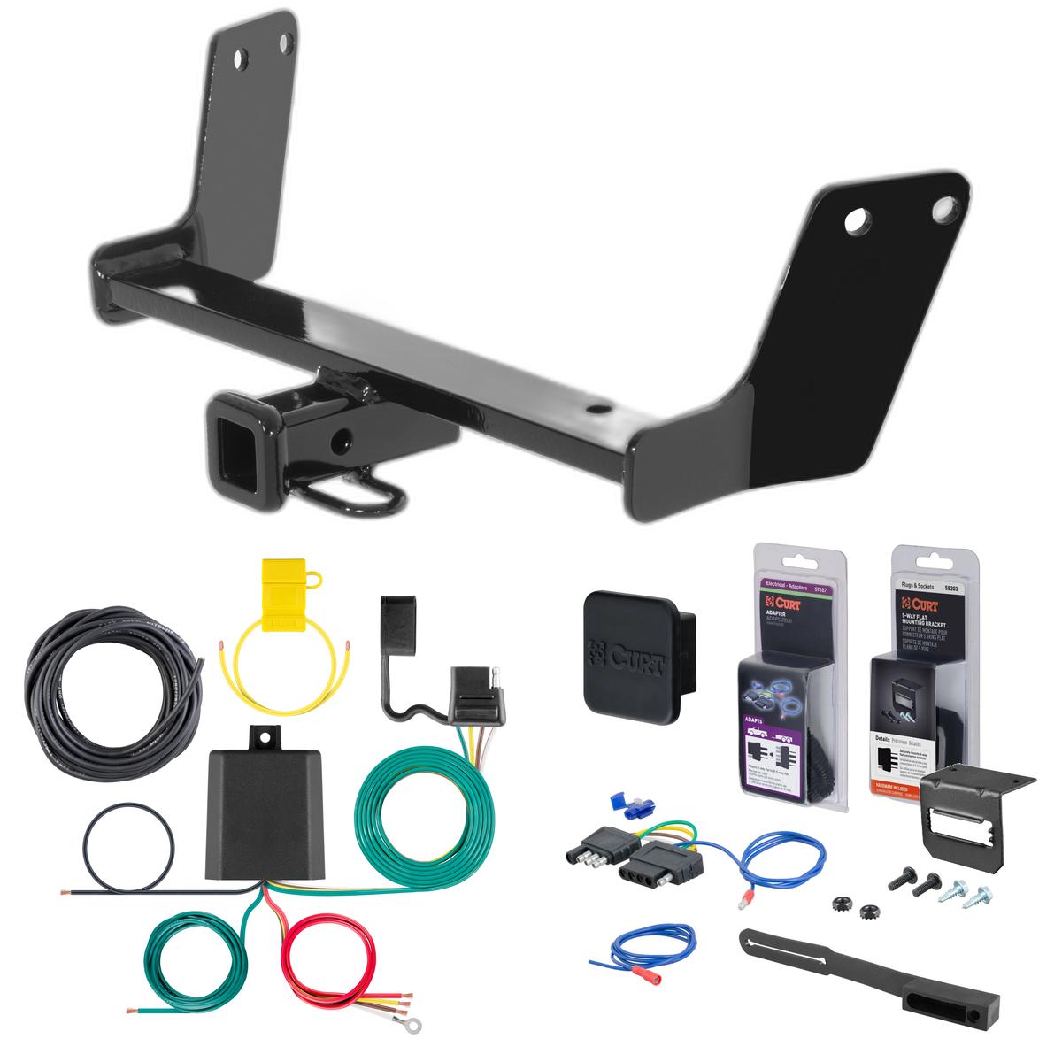 02 - 06 Audi A4 Quattro Wagon Curt 1-1/4" Class 1 Trailer Tow Hitch + 5-Flat Wiring Kit Tow Boat/Utility Trailer with Surge Brakes 11164 thumbnail 0