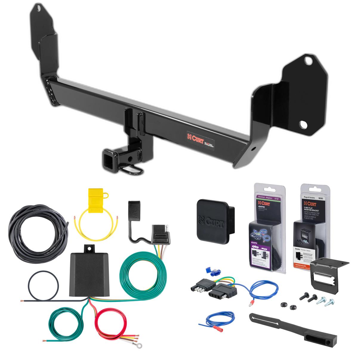 14 - 19 Mercury Cooper Base, hatchback, excluding with spare tire Curt 1-1/4" Class 1 Trailer Tow Hitch + 5-Flat Wiring Kit Tow Boat/Utility Trailer with Surge Brakes 11417 thumbnail 0
