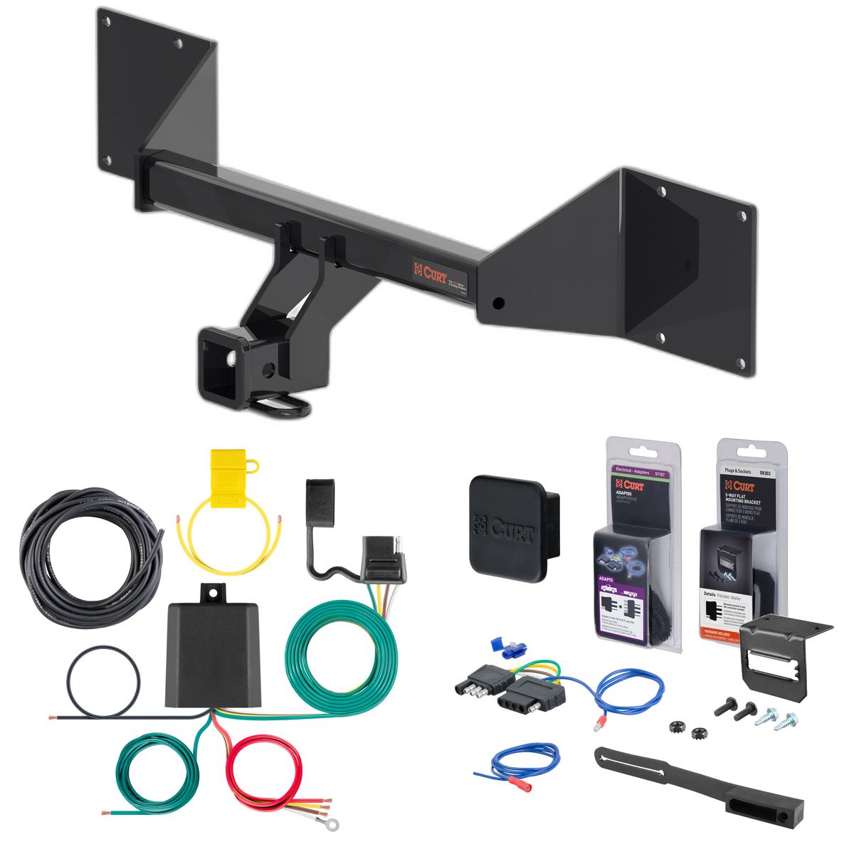 23 - 24 Audi Q4 e-tron Without factory receiver Curt 2" Class 3 Trailer Tow Hitch + 5-Flat Wiring Kit Tow Boat/Utility Trailer with Surge Brakes 13492 thumbnail 0