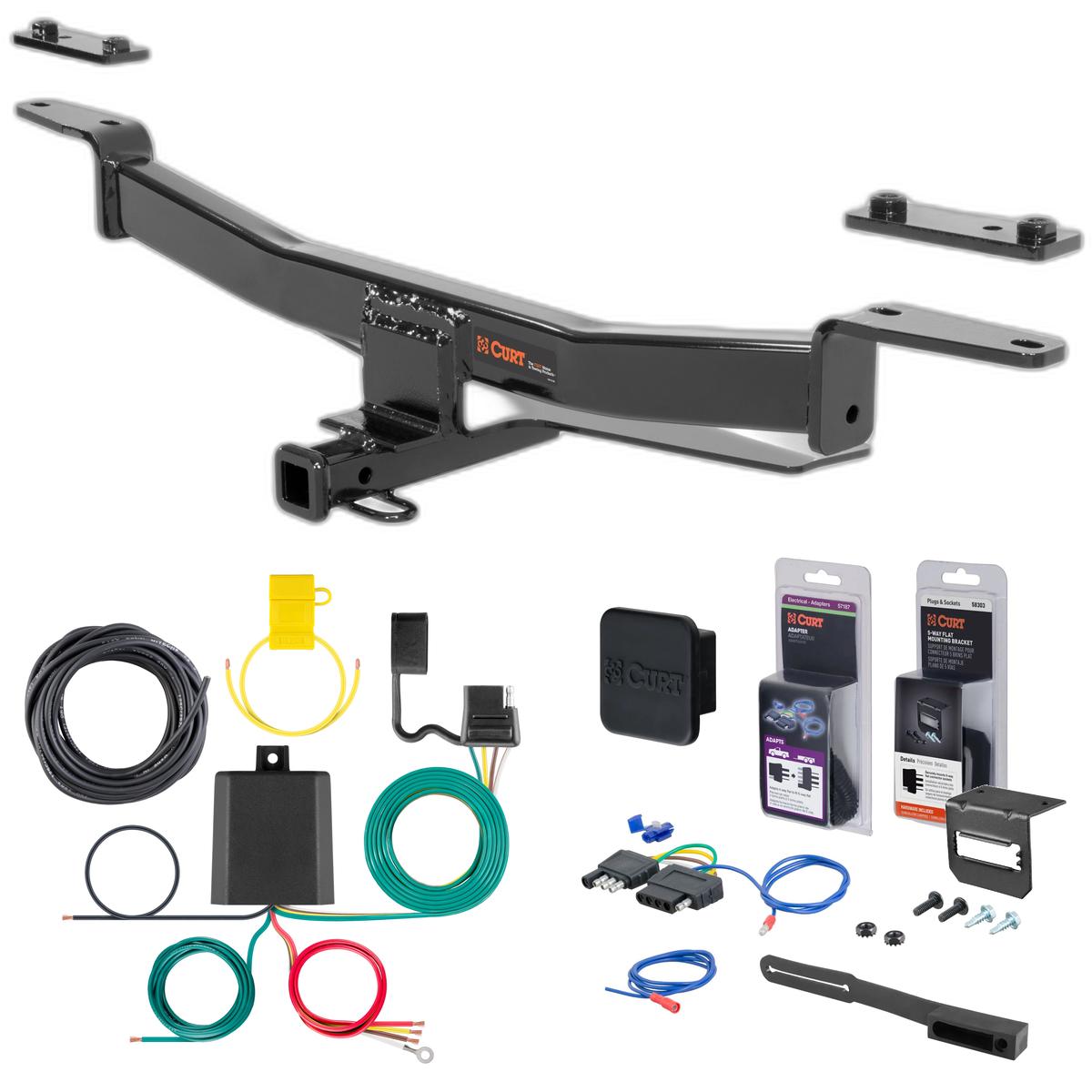 12 - 16 Audi A6 Sedan Curt 1-1/4" Class 1 Trailer Tow Hitch + 5-Flat Wiring Kit Tow Boat/Utility Trailer with Surge Brakes 11423 thumbnail 0