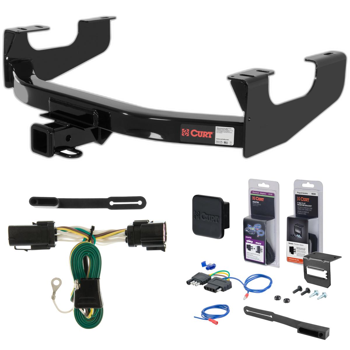 2004 Ford F-150 Heritage Edition Curt 2" Class 3 Trailer Tow Hitch + 5-Flat Wiring Kit Tow Boat/Utility Trailer with Surge Brakes 13355 thumbnail 0