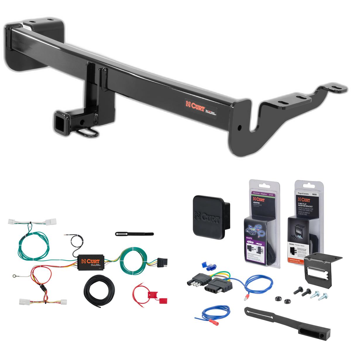 17 - 18 Toyota Corolla iM Curt 1-1/4" Class 1 Trailer Tow Hitch + 5-Flat Wiring Kit Tow Boat/Utility Trailer with Surge Brakes 11420 thumbnail 0