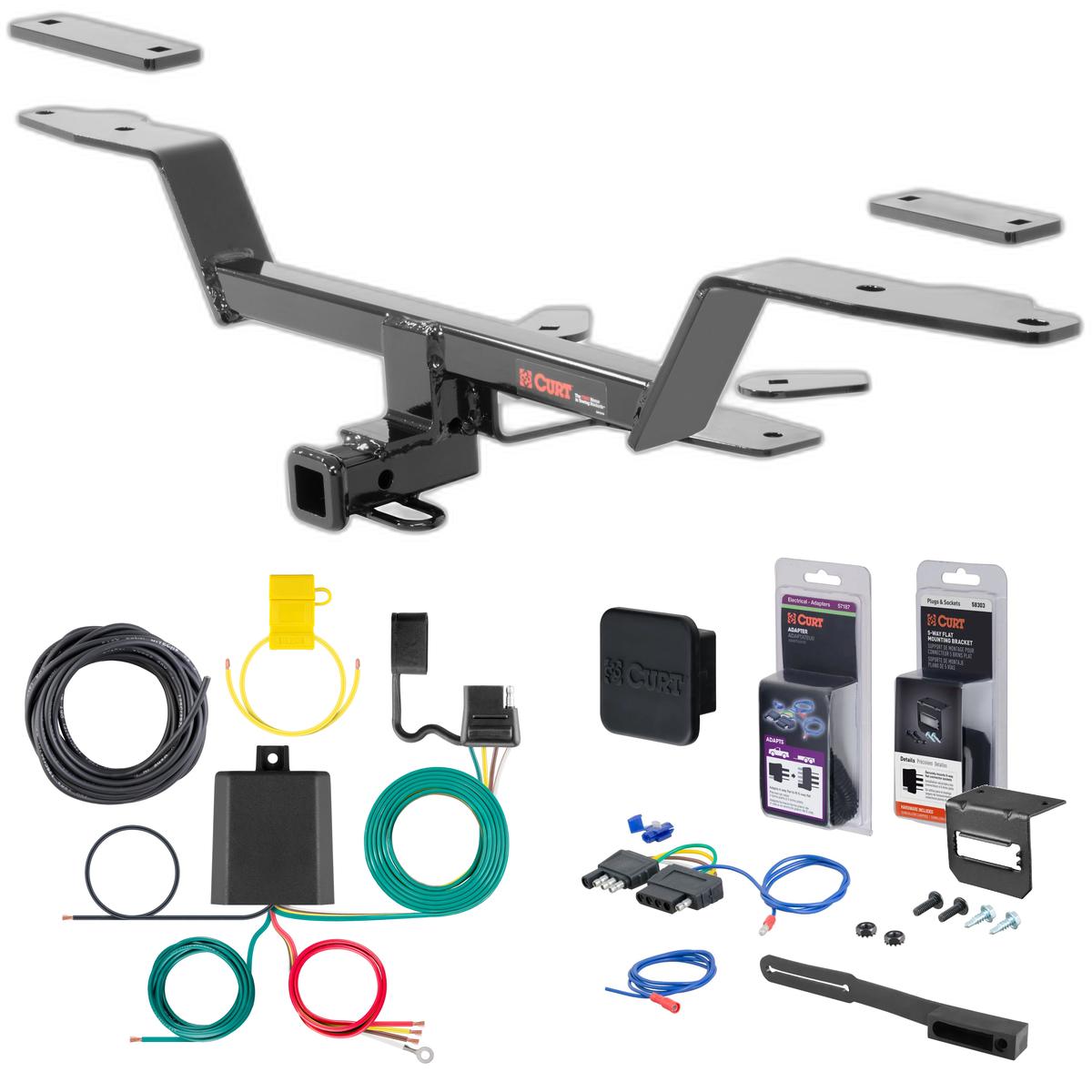 17 - 22 Audi A4 Allroad Curt 1-1/4" Class 1 Trailer Tow Hitch + 5-Flat Wiring Kit Tow Boat/Utility Trailer with Surge Brakes 11448 thumbnail 0