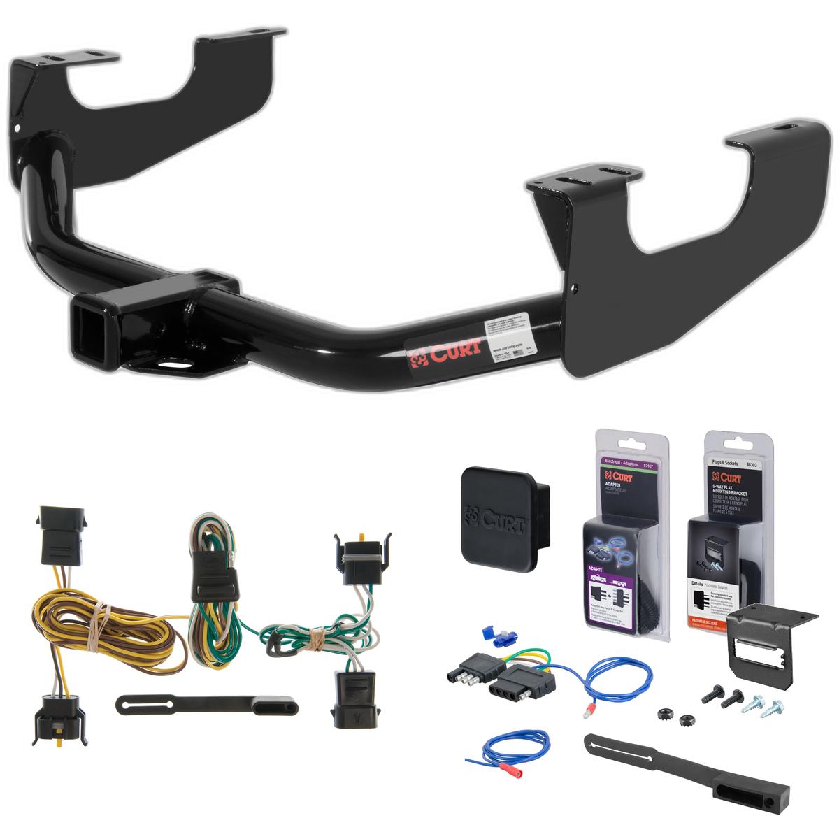 97 - 03 Ford F-150 New body Curt 2" Class 3 Trailer Tow Hitch + 5-Flat Wiring Kit Tow Boat/Utility Trailer with Surge Brakes 13359 thumbnail 0