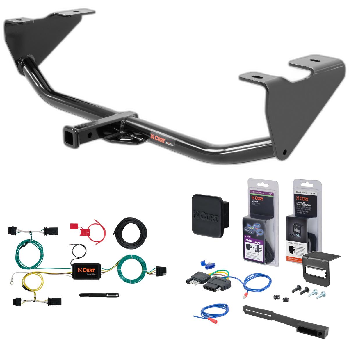 2015 Jeep Renegade Excluding 4WD Curt 1-1/4" Class 2 Trailer Tow Hitch + 5-Flat Wiring Kit Tow Boat/Utility Trailer with Surge Brakes 12138 thumbnail 0