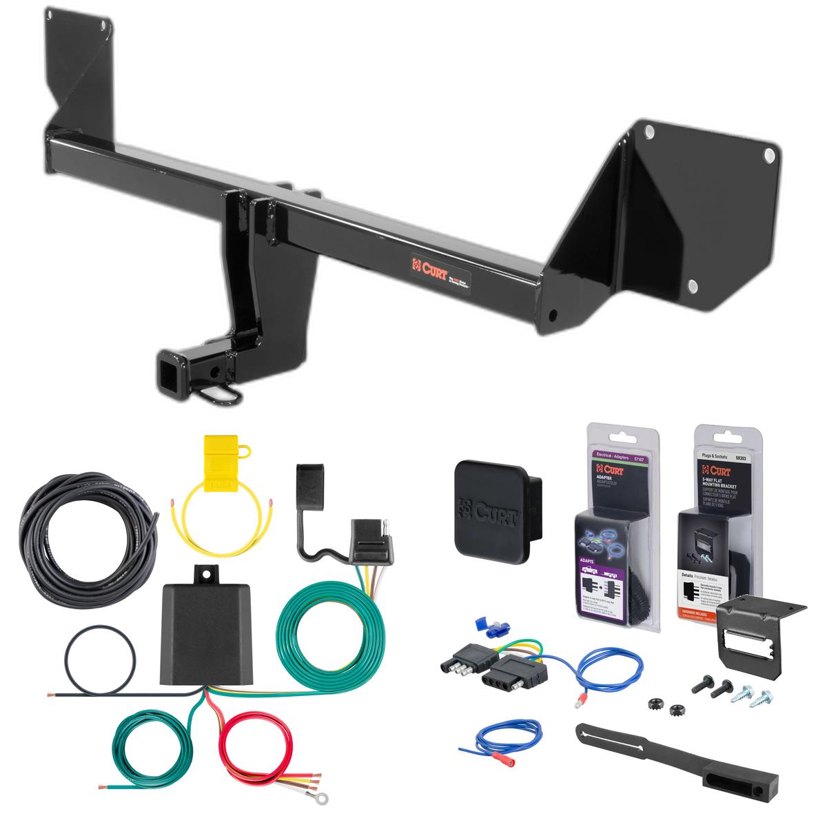11 - 16 Mercury Cooper Countryman Curt 1-1/4" Class 1 Trailer Tow Hitch + 5-Flat Wiring Kit Tow Boat/Utility Trailer with Surge Brakes 11333 thumbnail 0