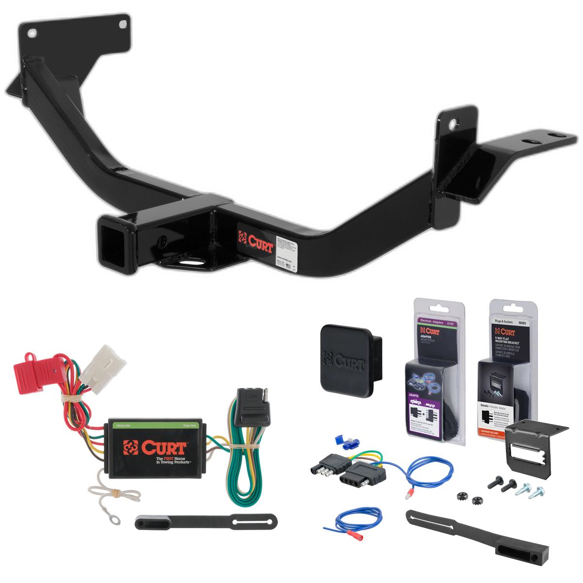 06 - 11 Mitsubishi Endeavor Curt 2" Class 3 Trailer Tow Hitch + 5-Flat Wiring Kit Tow Boat/Utility Trailer with Surge Brakes 13113 thumbnail 0