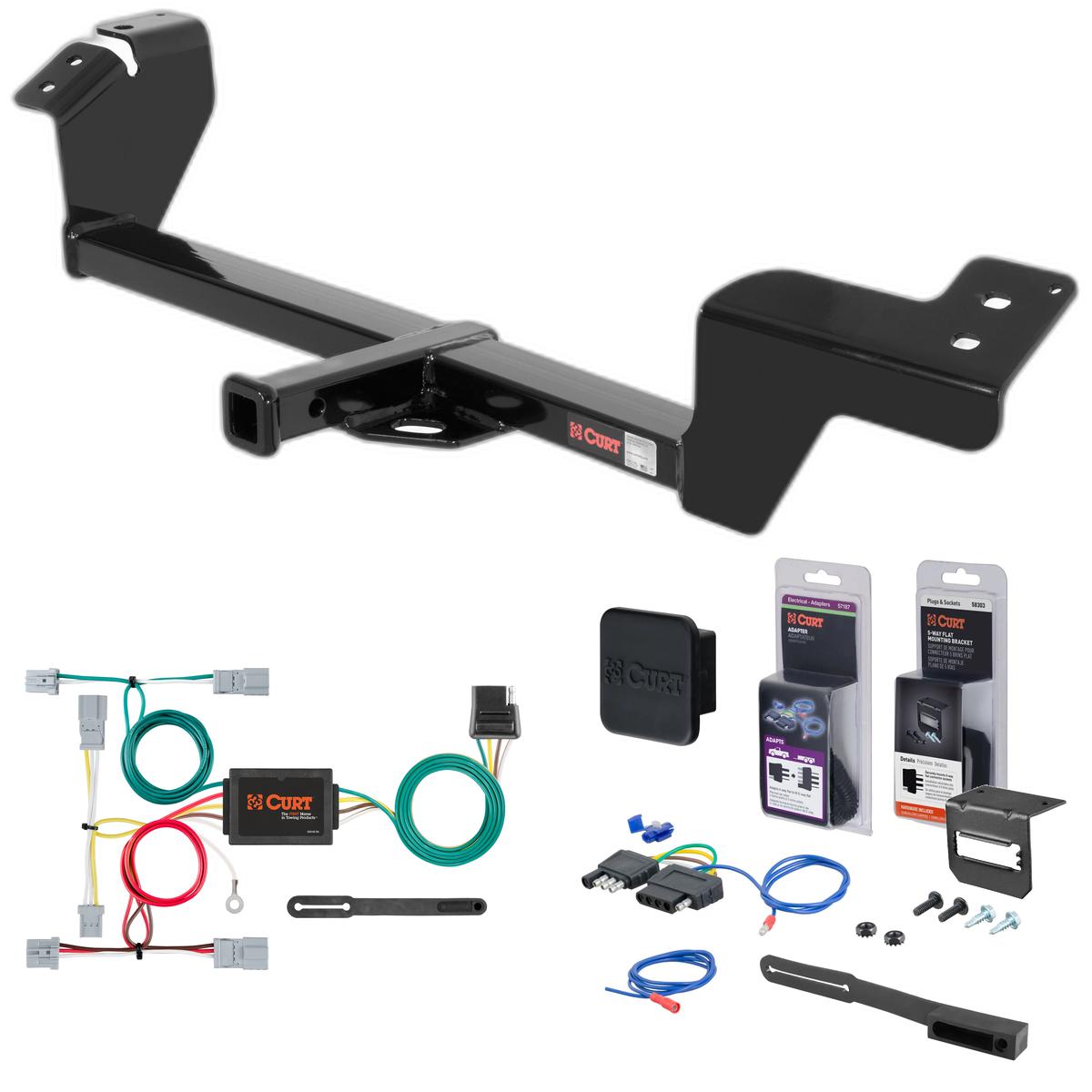 09 - 12 Mitsubishi Galant 2.4L single exhaust Curt 1-1/4" Class 1 Trailer Tow Hitch + 5-Flat Wiring Kit Tow Boat/Utility Trailer with Surge Brakes 11462 thumbnail 0