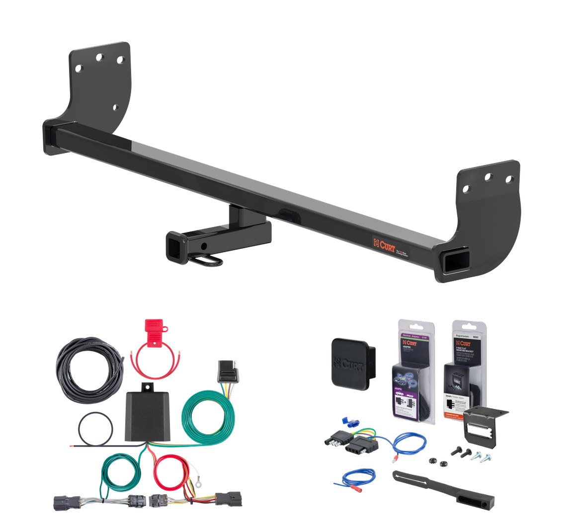 2021 - 2026 Kia Seltos Curt 1-1/4" Class 1 Trailer Tow Hitch + 5-Flat Wiring Kit Tow Boat/Utility Trailer with Surge Brakes 11578 thumbnail 0