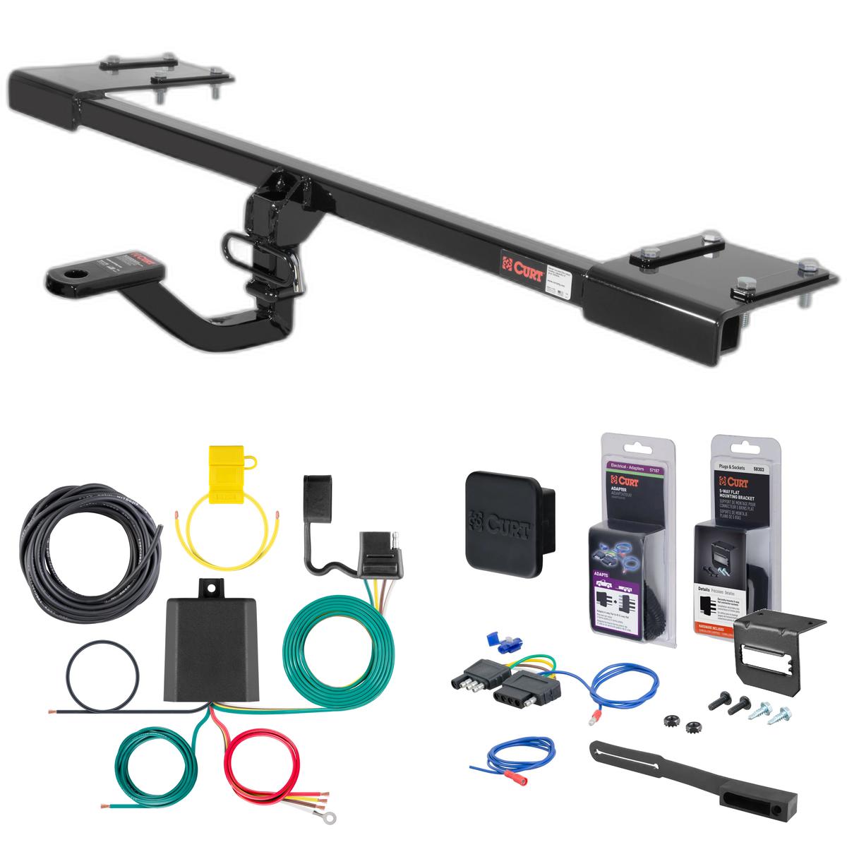 91 - 95 Toyota MR2 Curt 1-1/4" Class 1 Trailer Tow Hitch + 5-Flat Wiring Kit Tow Boat/Utility Trailer with Surge Brakes 11713 thumbnail 0