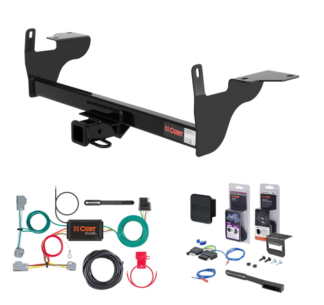 2010 - 2017 Volvo XC60 Curt 2" Class 3 Trailer Tow Hitch + 5-Flat Wiring Kit Tow Boat/Utility Trailer with Surge Brakes 13268 thumbnail 0