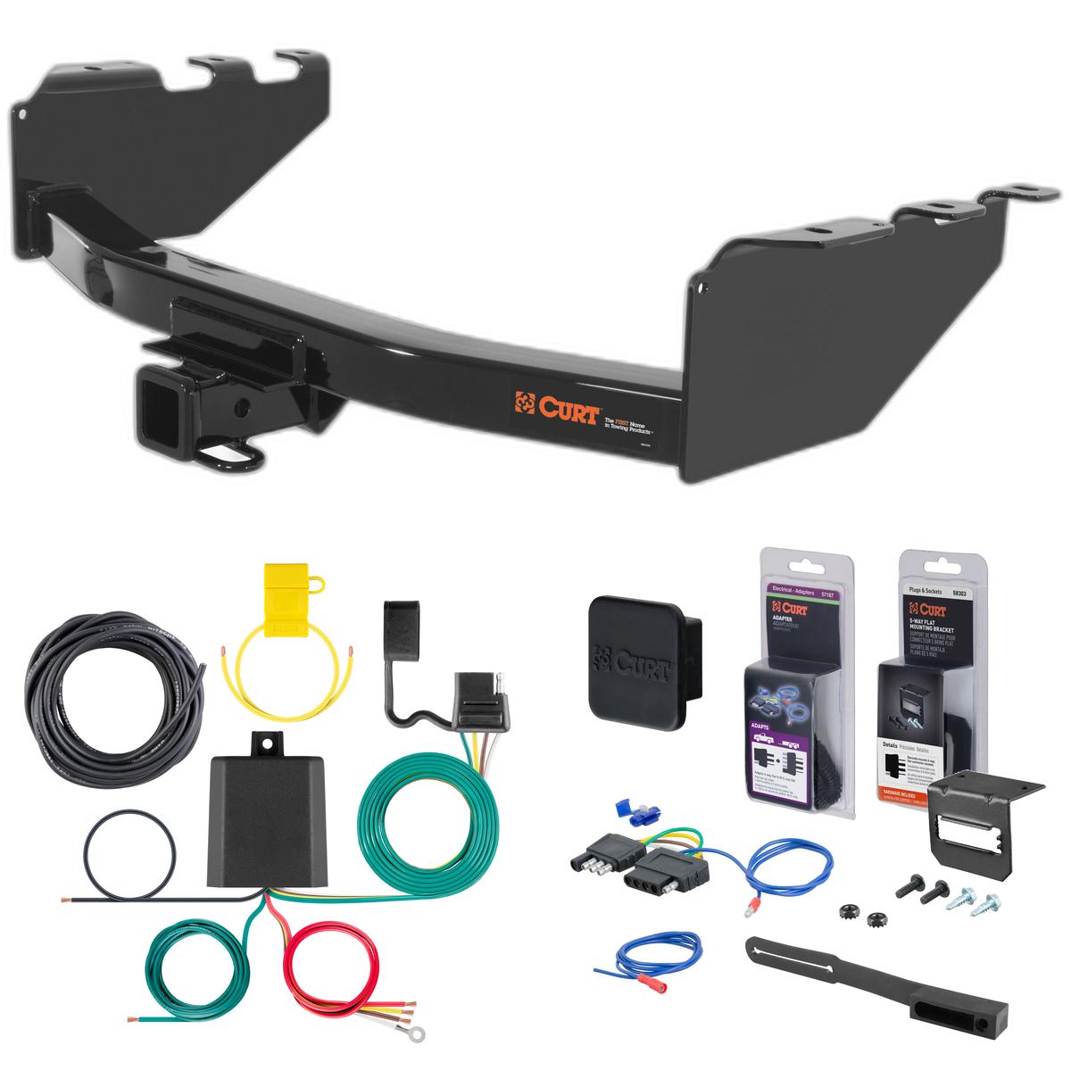 2019 GMC Sierra 1500 Limited Curt 2" Class 3 Trailer Tow Hitch + 5-Flat Wiring Kit Tow Boat/Utility Trailer with Surge Brakes 13301 thumbnail 0