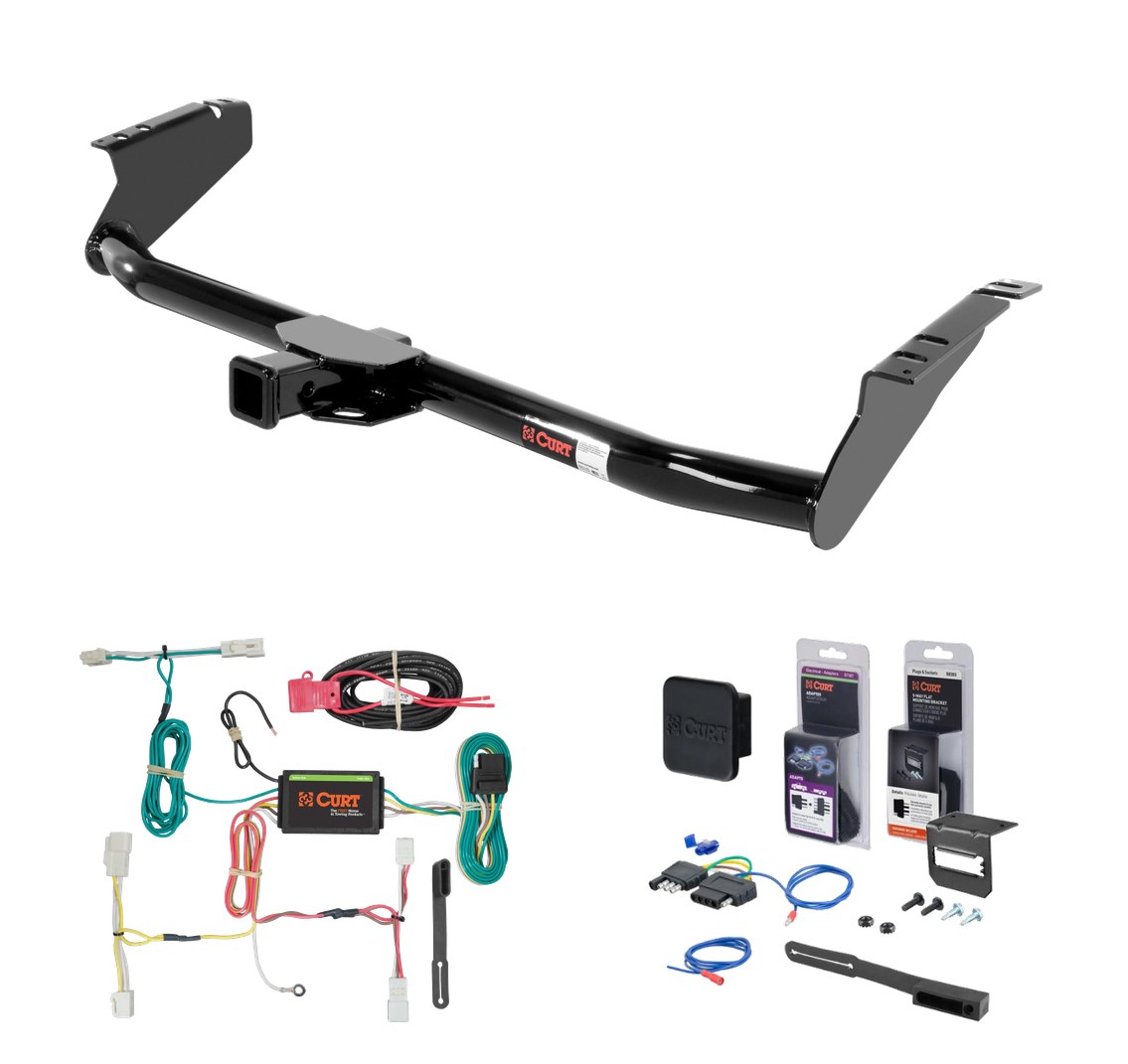 2015 - 2020 Toyota Sienna Curt 2" Class 3 Trailer Tow Hitch + 5-Flat Wiring Kit Tow Boat/Utility Trailer with Surge Brakes 13105 thumbnail 0