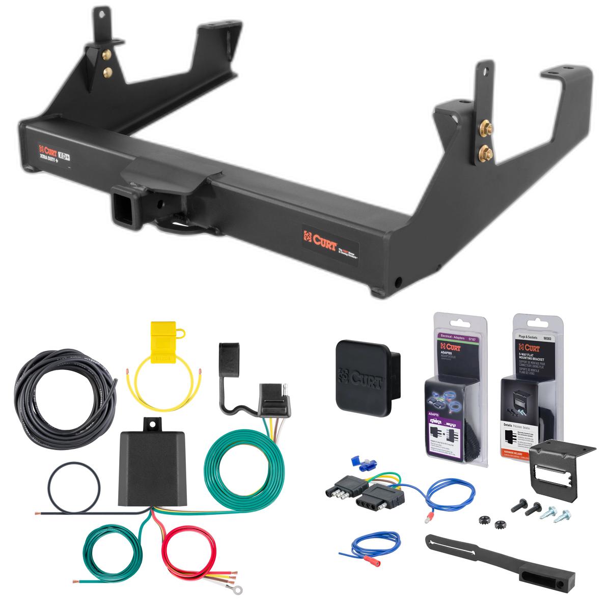 11 - 19 GMC Sierra 2500 HD 6' bed, excluding factory receiver, Tommy Gate lift or cab & chassis Curt 2" Class 5 Trailer Tow Hitch + 5-Flat Wiring Kit Tow Boat/Utility Trailer with Surge Brakes 15460 thumbnail 0