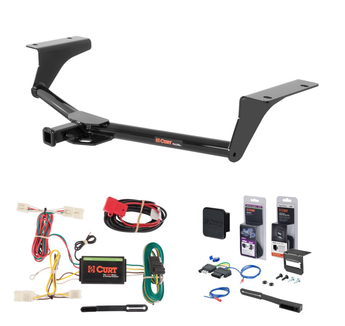 2006 - 2012 Toyota RAV4 Curt 1-1/4" Class 2 Trailer Tow Hitch + 5-Flat Wiring Kit Tow Boat/Utility Trailer with Surge Brakes 12108 thumbnail 0