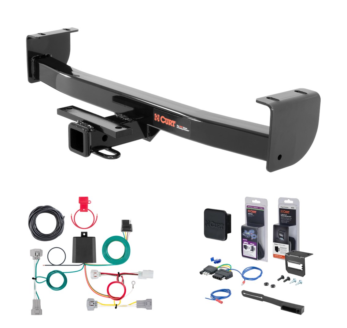 2016 - 2023 Toyota Tacoma Excluding factory receiver Curt 2" Class 3 Trailer Tow Hitch + 5-Flat Wiring Kit Tow Boat/Utility Trailer with Surge Brakes 13264 thumbnail 0