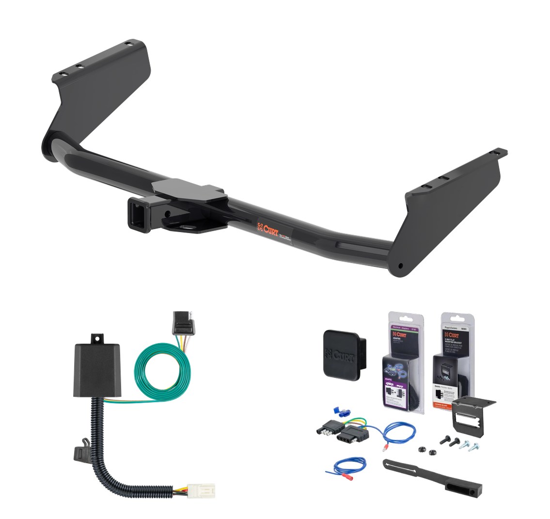 2021 - 2025 Toyota Sienna Curt 2" Class 3 Trailer Tow Hitch + 5-Flat Wiring Kit Tow Boat/Utility Trailer with Surge Brakes 13470 thumbnail 0