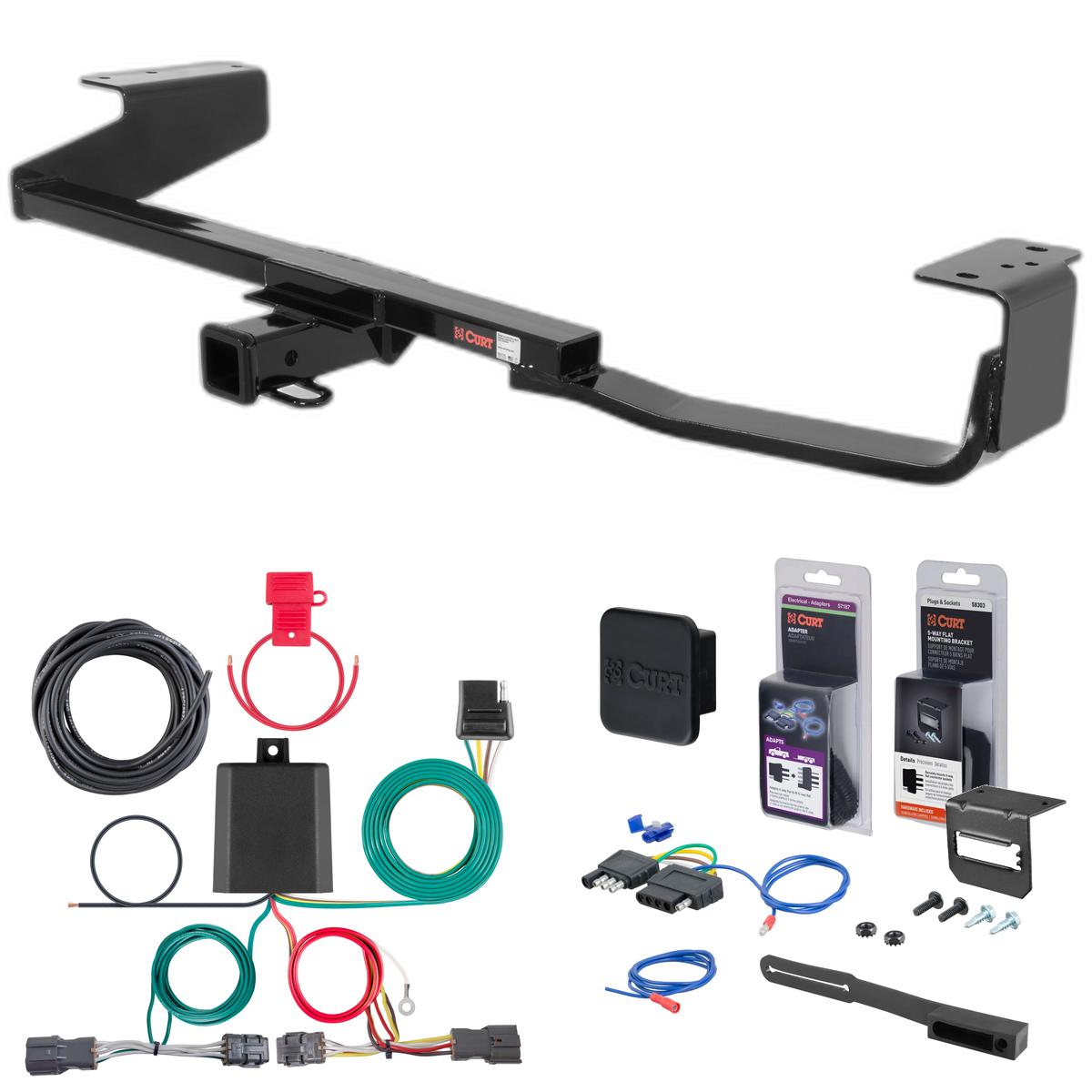 07 - 10 Kia Sedona 114" WB Curt 2" Class 3 Trailer Tow Hitch + 5-Flat Wiring Kit Tow Boat/Utility Trailer with Surge Brakes 13349 thumbnail 0