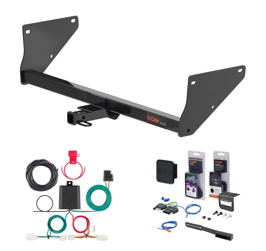 2021 - 2024 Toyota RAV4 Prime Curt 1-1/4" Class 2 Trailer Tow Hitch + 5-Flat Wiring Kit Tow Boat/Utility Trailer with Surge Brakes 12200 thumbnail 0