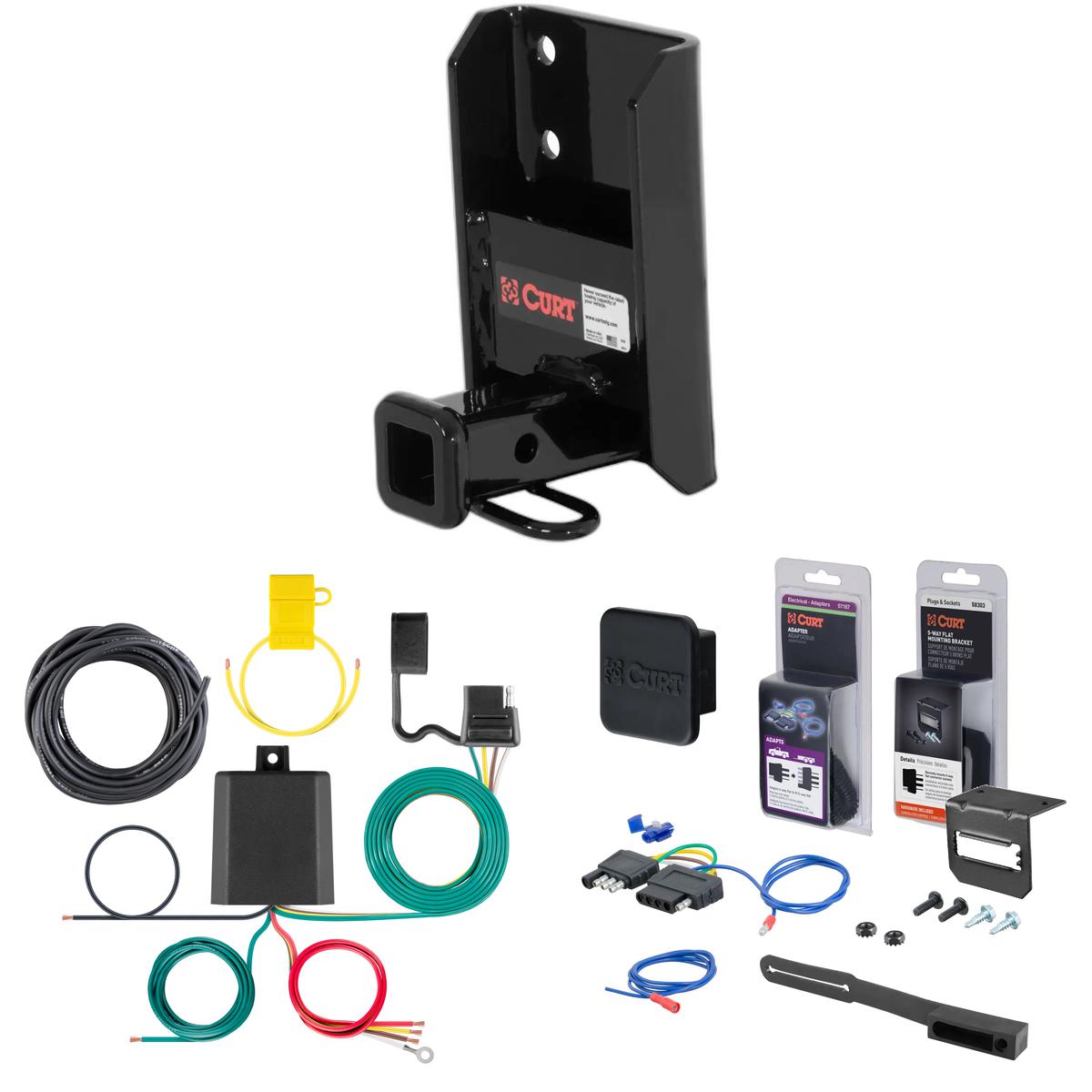 92 - 00 Mitsubishi Montero Curt 1-1/4" Class 2 Trailer Tow Hitch + 5-Flat Wiring Kit Tow Boat/Utility Trailer with Surge Brakes 12181 thumbnail 0