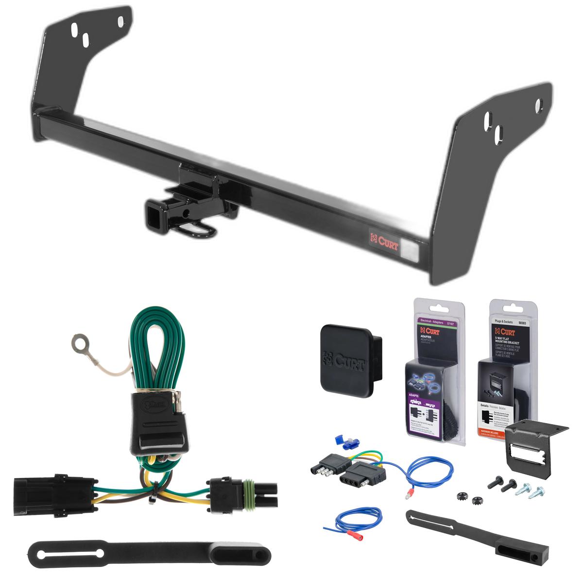 85 - 90 GMC S15 Curt 1-1/4" Class 2 Trailer Tow Hitch + 5-Flat Wiring Kit Tow Boat/Utility Trailer with Surge Brakes 12011 thumbnail 0