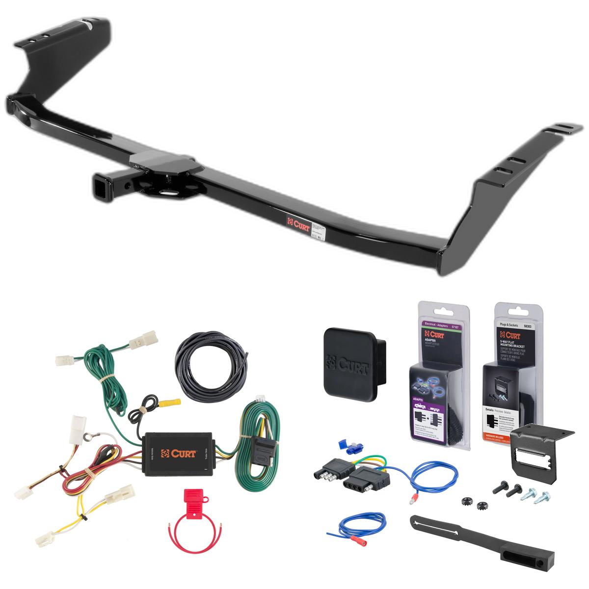 11 - 14 Toyota Sienna Curt 1-1/4" Class 2 Trailer Tow Hitch + 5-Flat Wiring Kit Tow Boat/Utility Trailer with Surge Brakes 12065 thumbnail 0