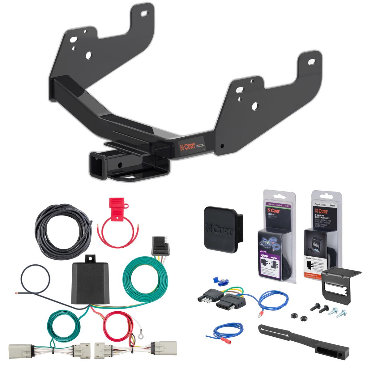 21 - 23 Ford F-150 w/ Backup Sensors & With factory receiver Curt 2" Class 4 Trailer Tow Hitch + 4-way Wiring Kit 14021 thumbnail 0