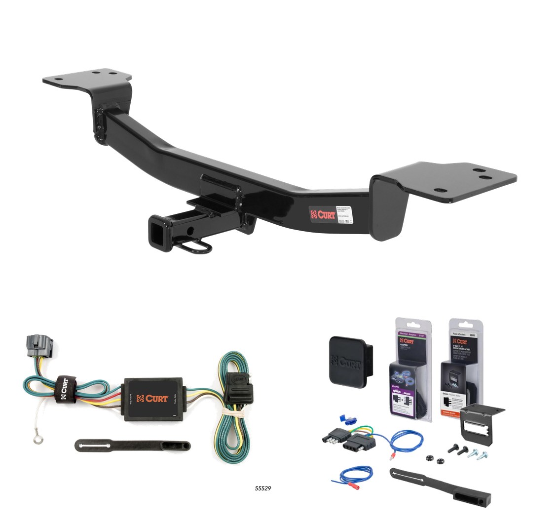2005 - 2010 Kia Sportage Curt 1-1/4" Class 2 Trailer Tow Hitch + 5-Flat Wiring Kit Tow Boat/Utility Trailer with Surge Brakes 12126 thumbnail 0