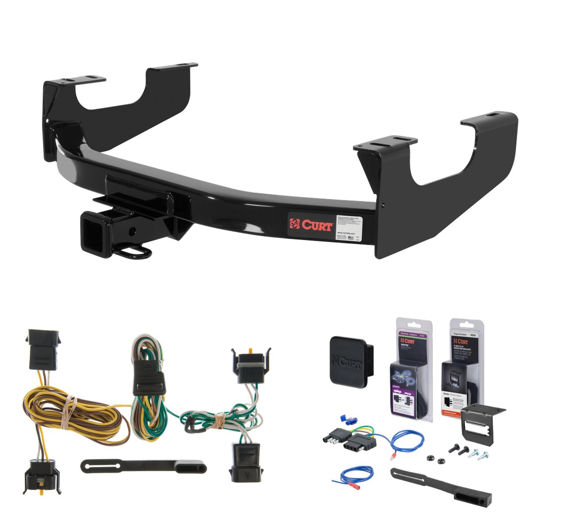 1997 - 1999 Ford F-250LD New body Curt 2" Class 3 Trailer Tow Hitch + 5-Flat Wiring Kit Tow Boat/Utility Trailer with Surge Brakes 13355 thumbnail 0