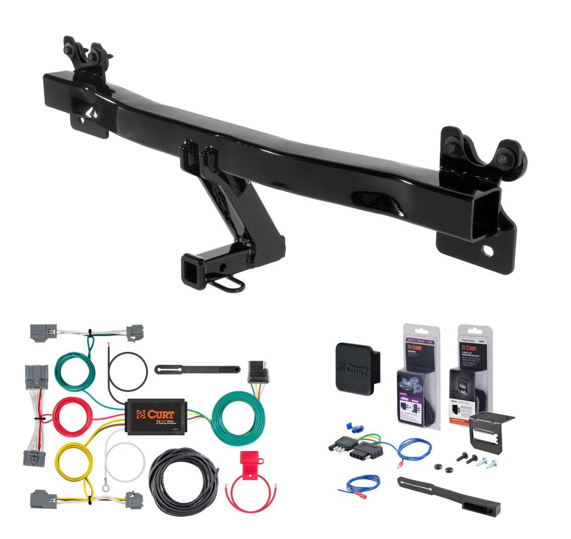 2009 - 2016 Volvo XC70 Curt 1-1/4" Class 2 Trailer Tow Hitch + 5-Flat Wiring Kit Tow Boat/Utility Trailer with Surge Brakes 12066 thumbnail 0