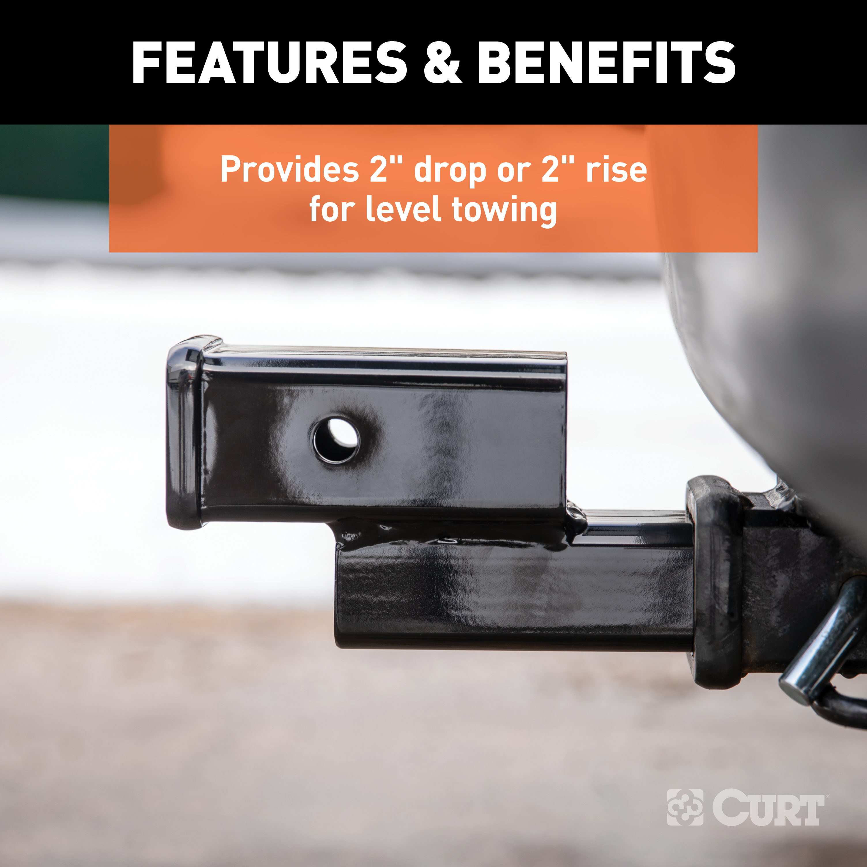 CURT Receiver Hitch Adapter (2" Shank, 2" Drop, 7,500 lbss.) Trailer Hitch Adapter thumbnail 2