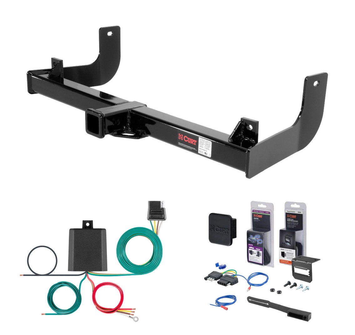 2009 Ford F-150 Excluding factory receiver Curt 2" Class 4 Trailer Tow Hitch + 5-Flat Wiring Kit Tow Boat/Utility Trailer with Surge Brakes 14002 thumbnail 0